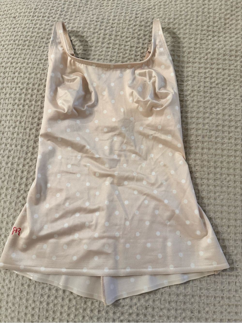 Ruby Ribbon Light Support Cami Pink White Polka Dot Style 444 Size 32 EUC